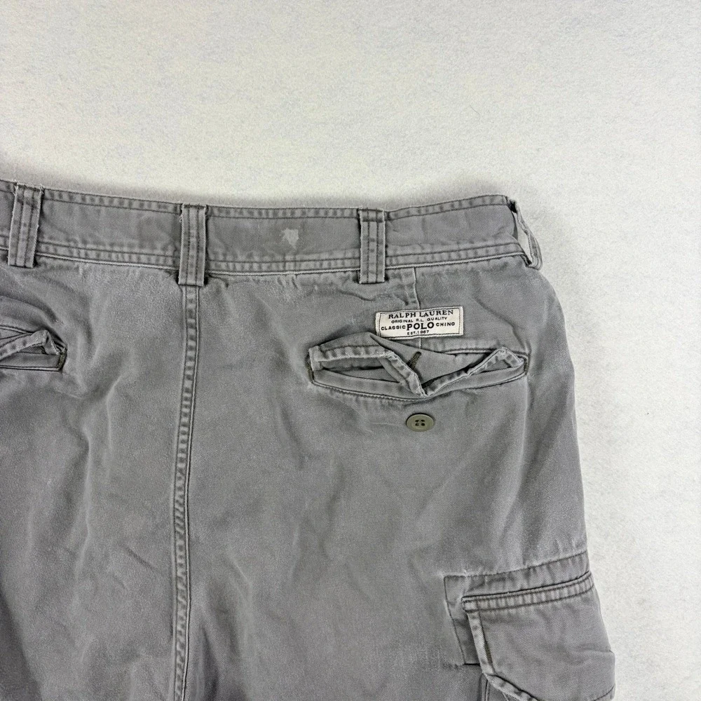 Polo Ralph Lauren Mens Green Cotton Classic Cargo Shorts Size 36 Utility Rugged